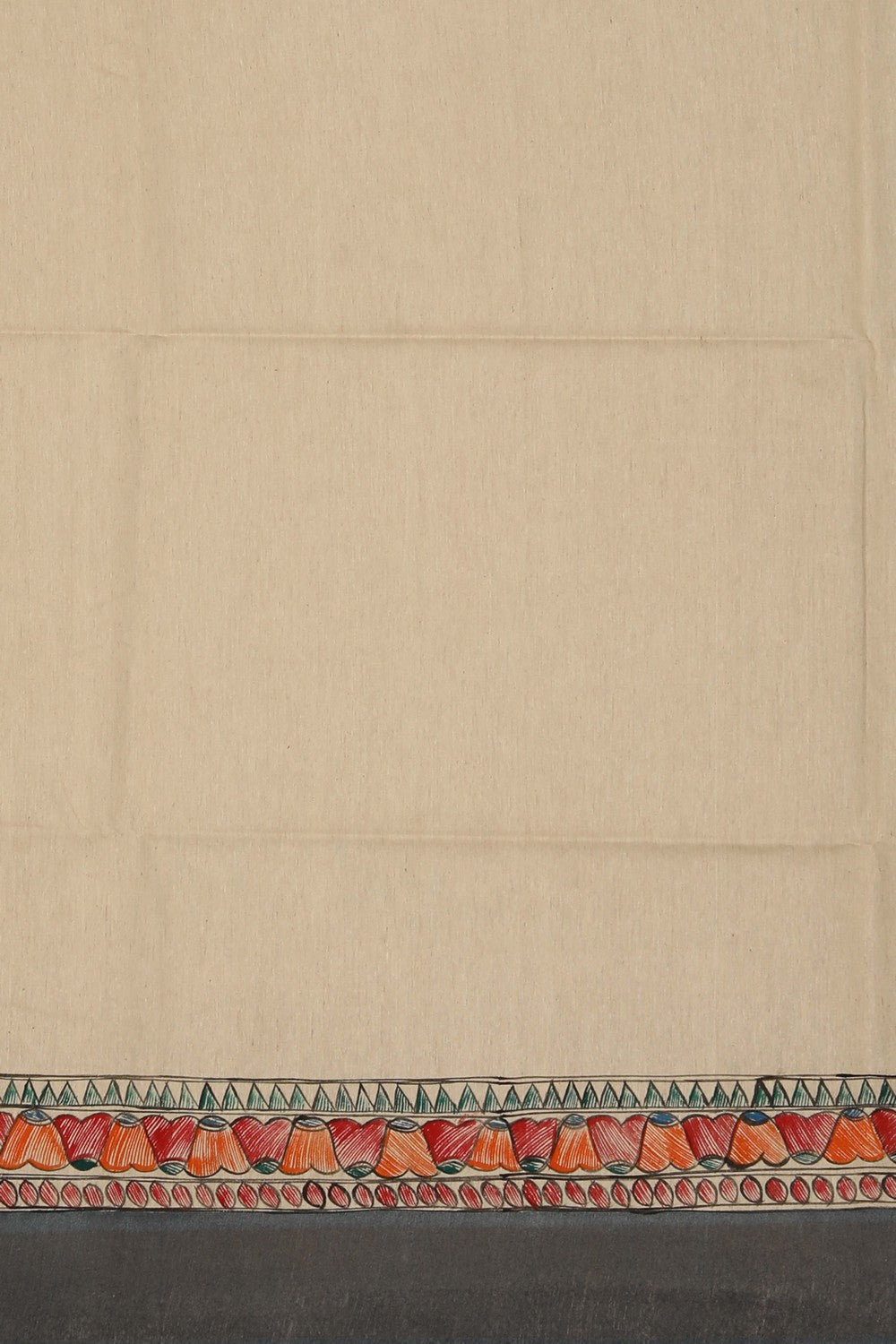 Image of Madhubani Tussar Silk Grey Saree