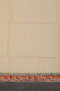 Image of Madhubani Tussar Silk Grey Saree