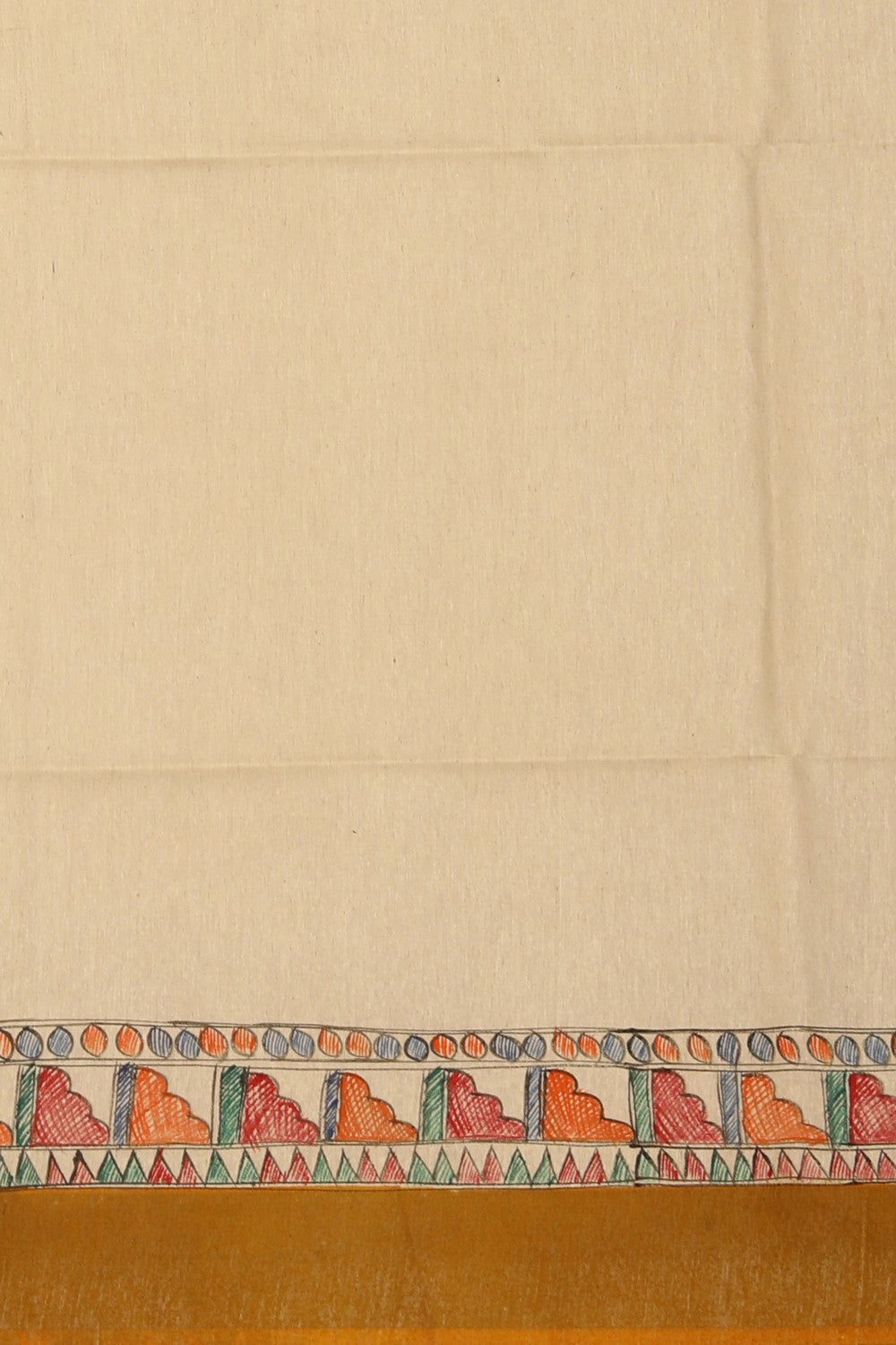 Madhubani Tussar Silk Mustard Saree