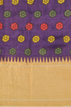 Image of Kalamkari Hand-Painted Mangalgiri Silk Saree