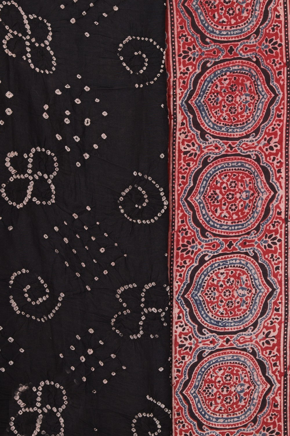 Bandhani Mangalgiri Silk Black Saree