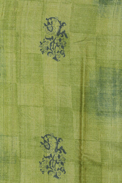 Image of Bhagalpur Tussar Silk Green Saree