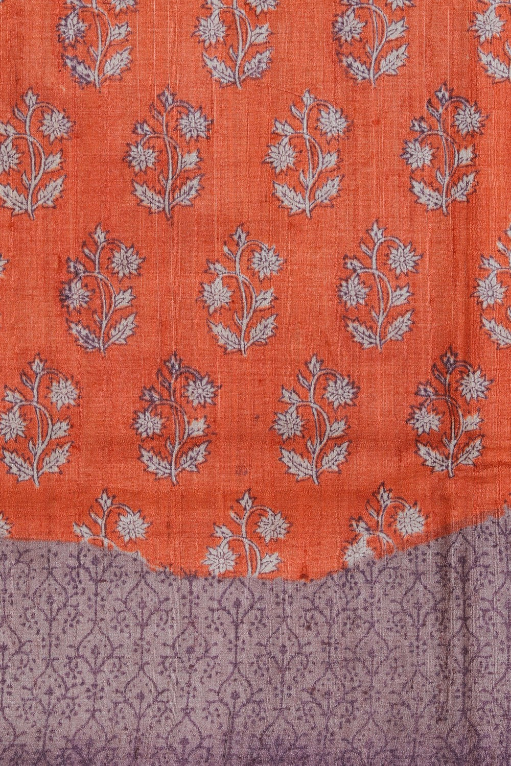 Bhagalpur Tussar Silk Orange Saree