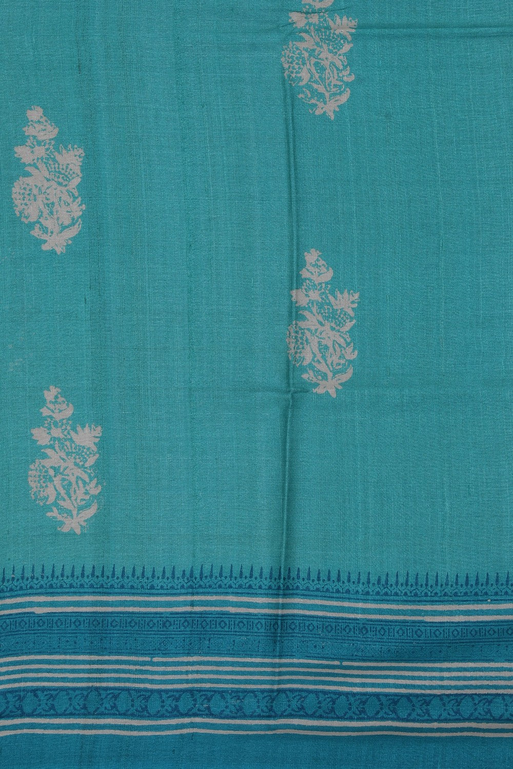 Bhagalpur Tussar Silk Sky Blue Saree