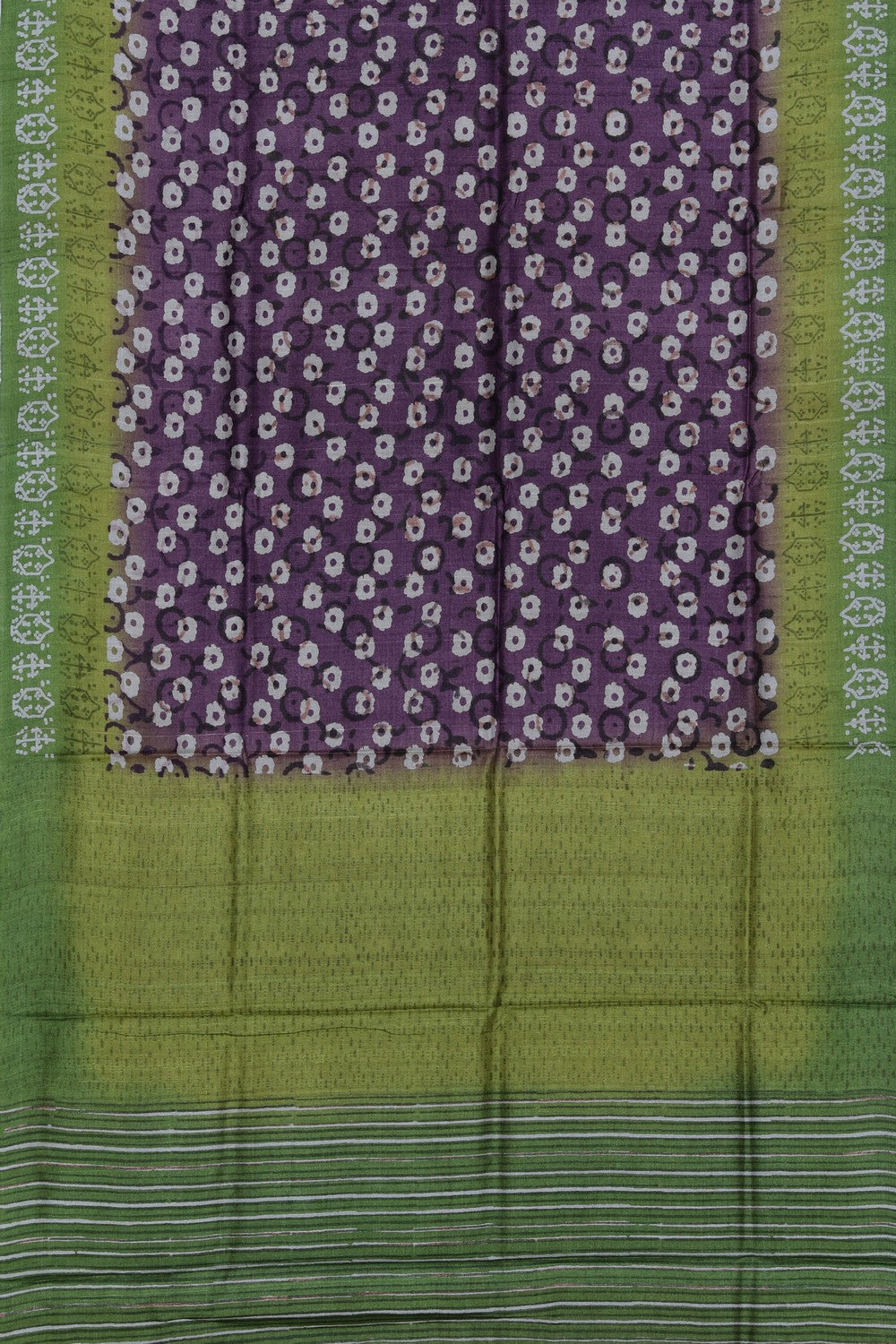 Bhagalpur Tussar Silk Purple Saree