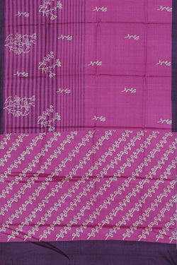 Image of Bhagalpur Tussar Silk Pink Saree