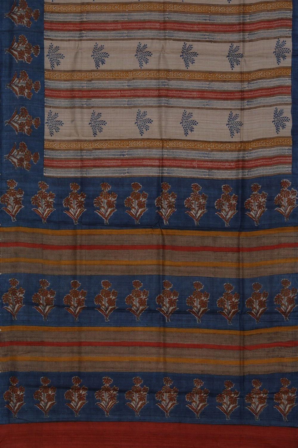 Bhagalpur Tussar Silk Beige Saree