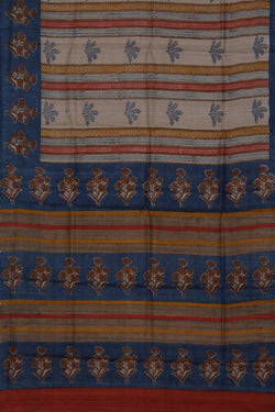 Image of Bhagalpur Tussar Silk Beige Saree