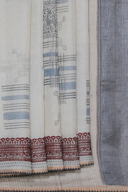 Image of Bhagalpur Silk Off-White Saree