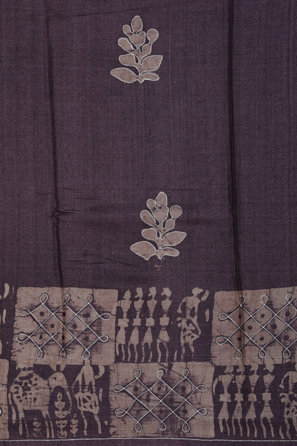 Bhagalpur Tussar Silk Purple Saree