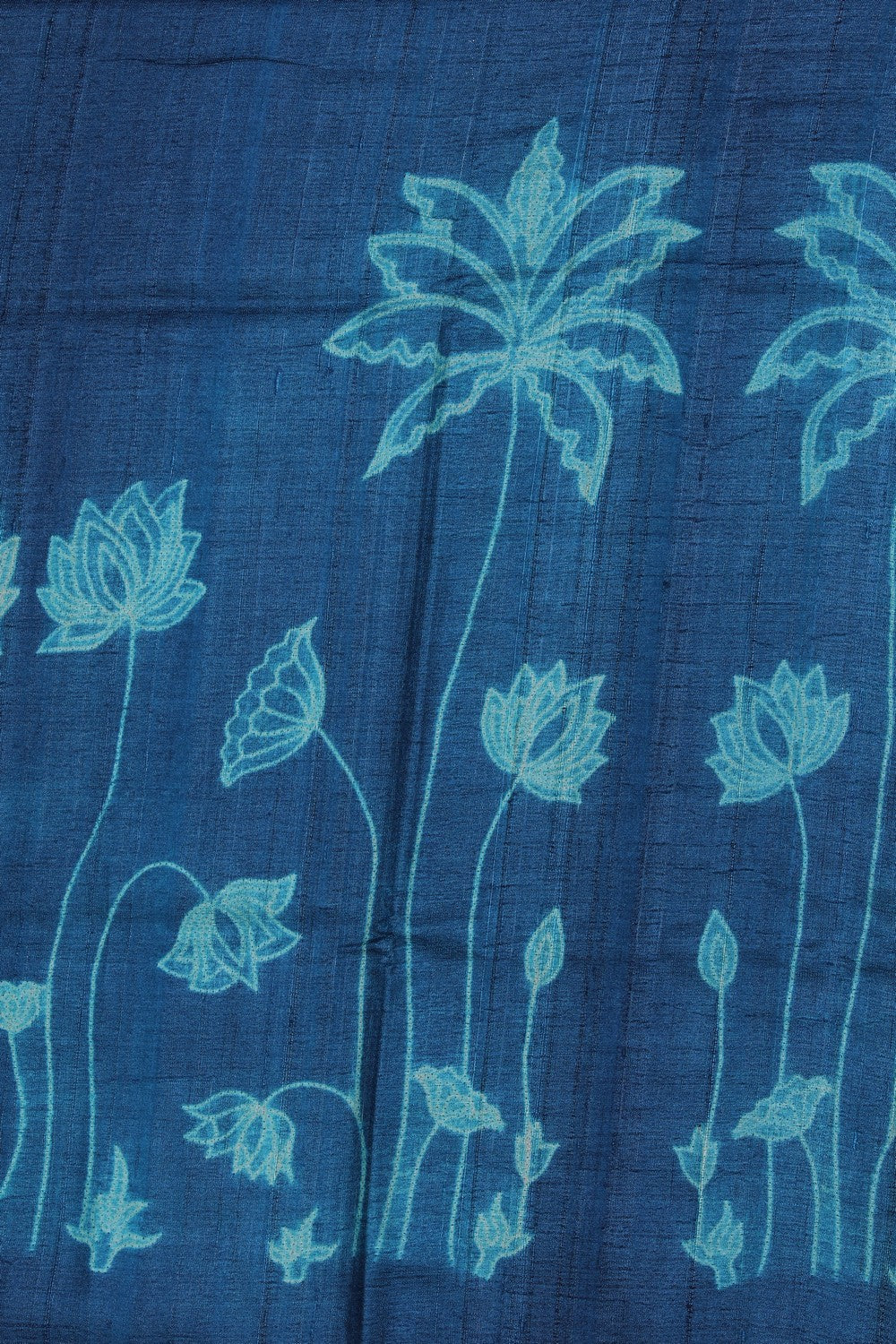 Bhagalpur Tussar Silk Blue Saree