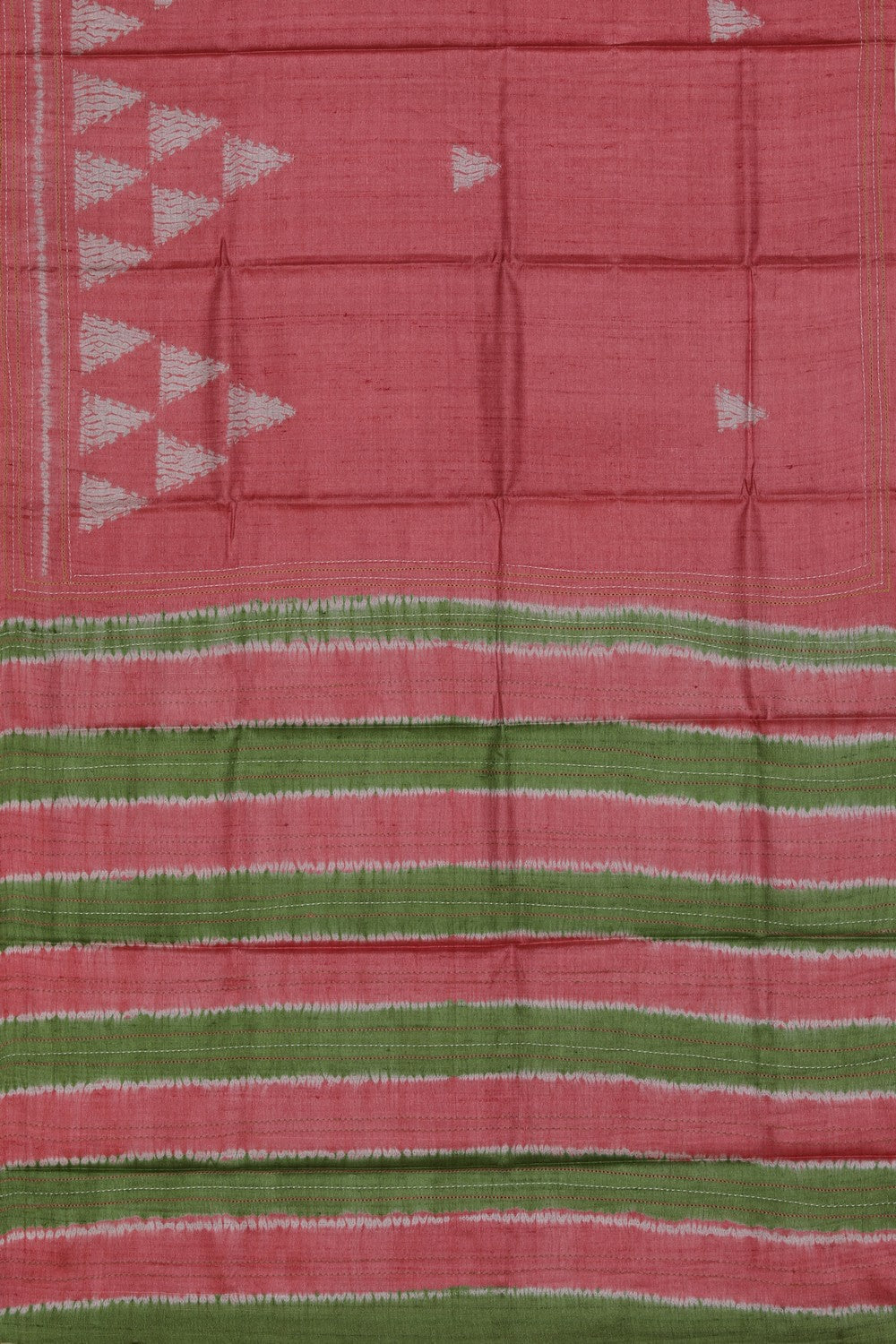 Bhagalpur Tussar Silk Pink Saree