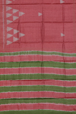 Image of Bhagalpur Tussar Silk Pink Saree