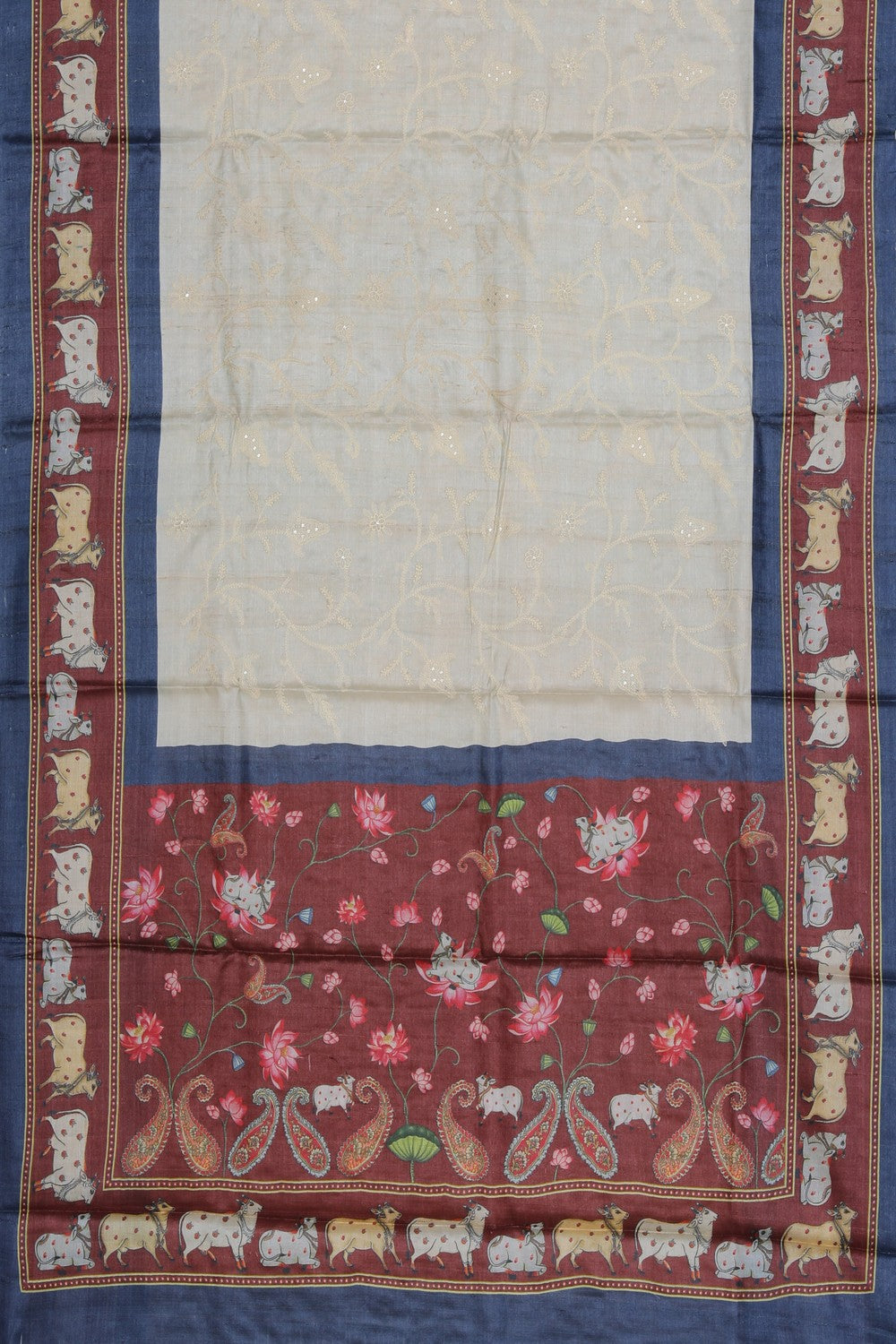 Image of Bhagalpur Silk Off-White Saree