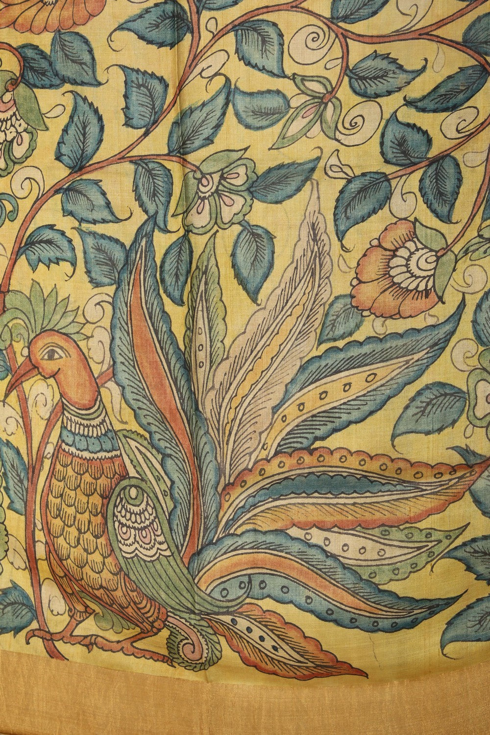 Kalamkari Hand-Painted Saree
