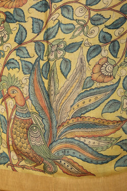 Image of Kalamkari Hand-Painted Saree