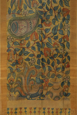 Image of Kalamkari Hand-Painted Saree