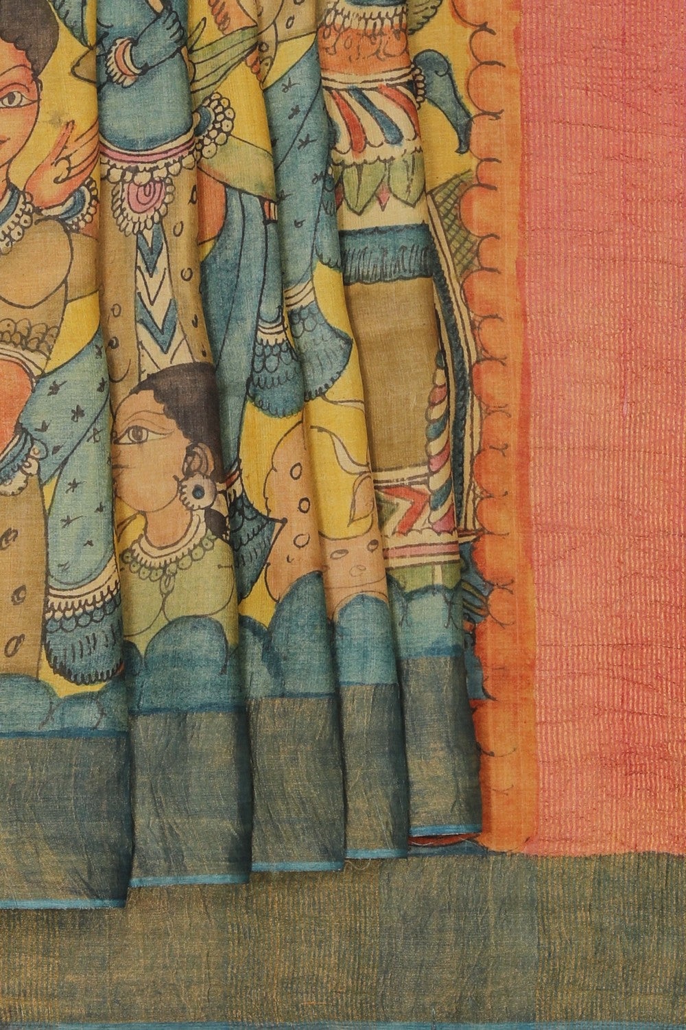 Kalamkari Hand-Painted Saree