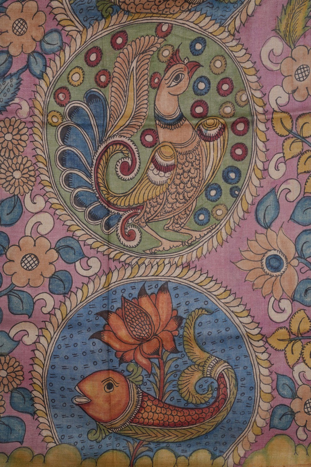 Kalamkari Hand-Painted Saree