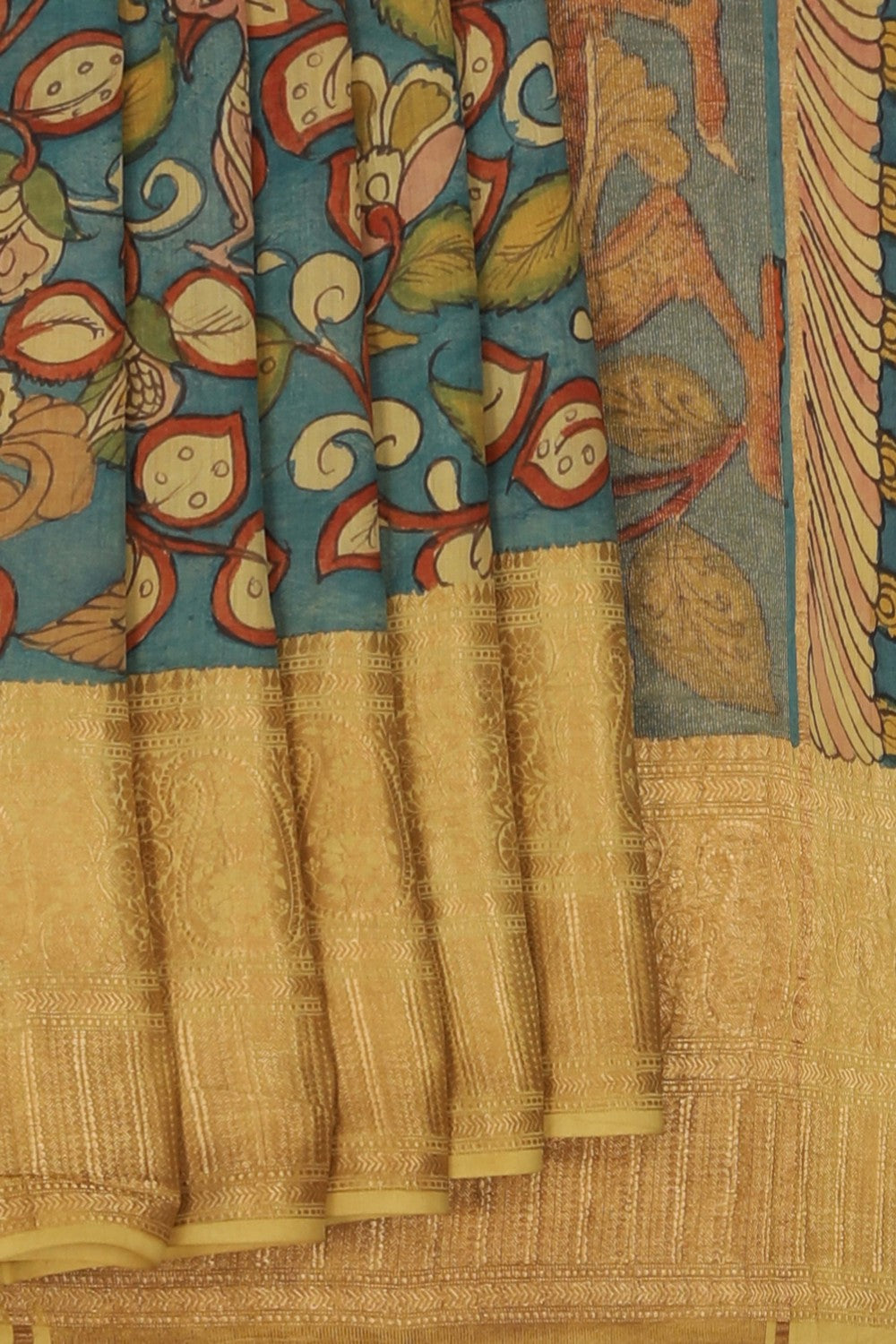 Kalamkari Blue Saree