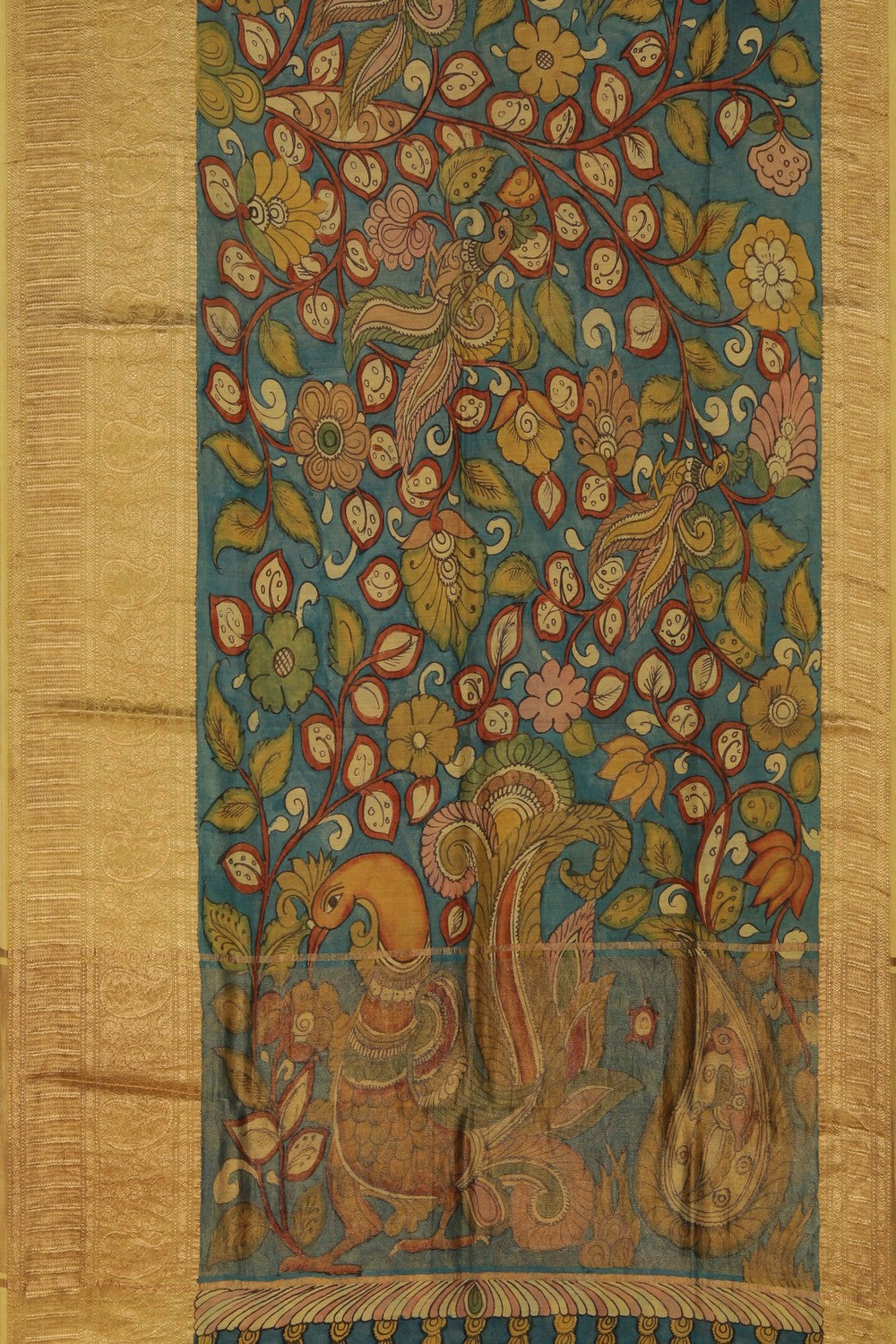 Kalamkari Blue Saree