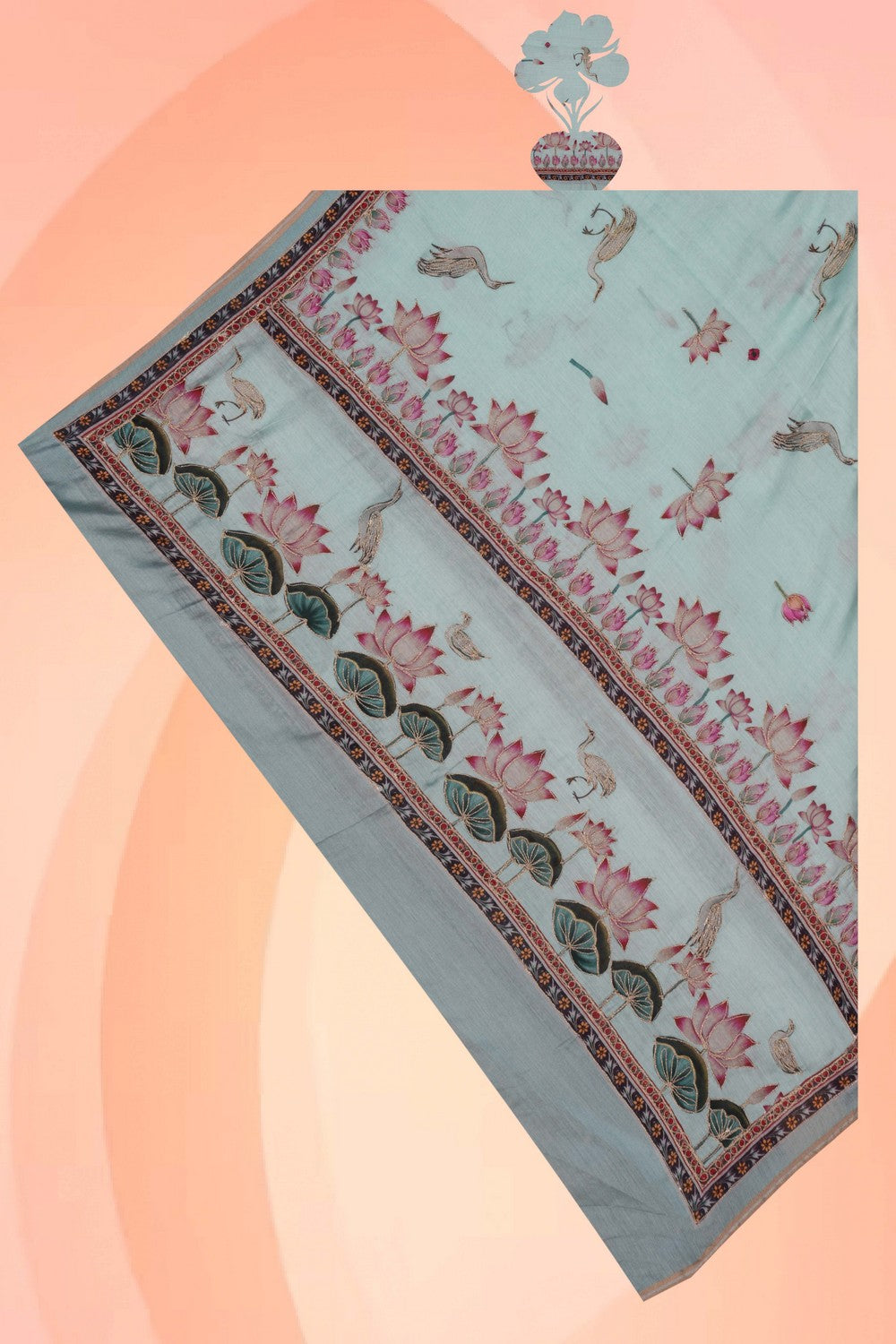 Image of Chanderi Embroidery Dupatta