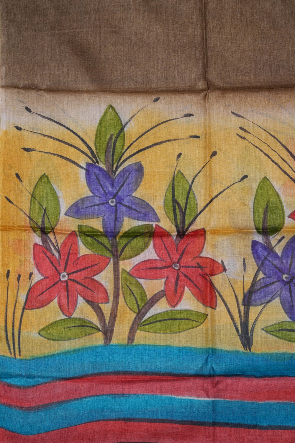 Image of Moss Green Floral Dupatta