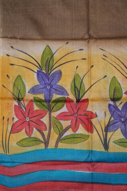 Image of Moss Green Floral Dupatta