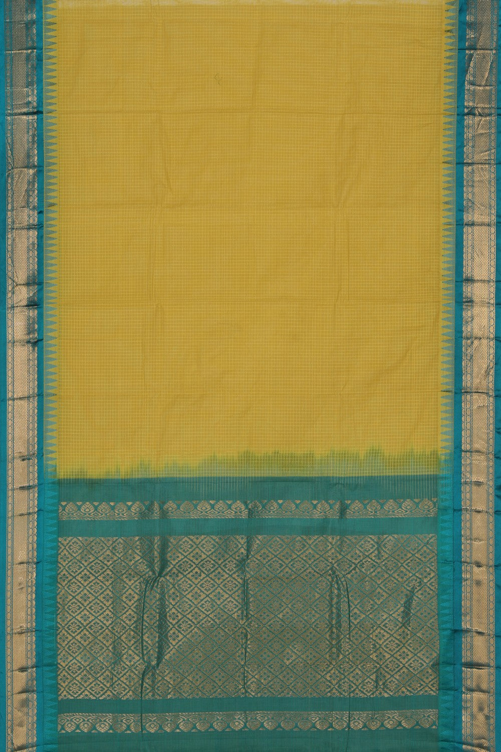 Gadwal Cotton Yellow Saree