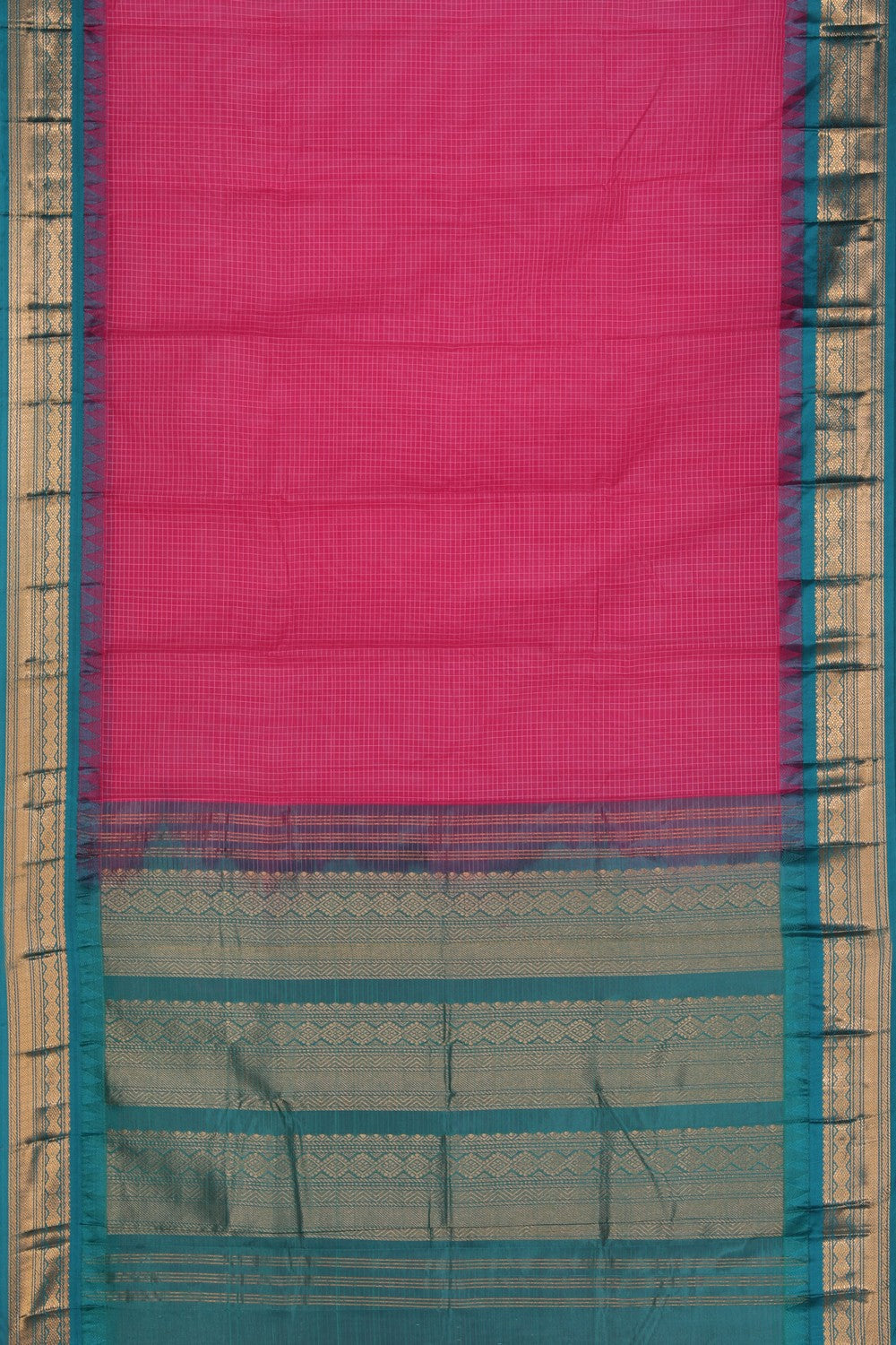 Gadwal Cotton Pink Saree