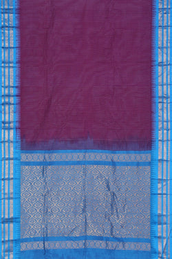 Image of Gadwal Cotton Plum Purple Saree