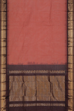 Image of Gadwal Cotton Peach Saree