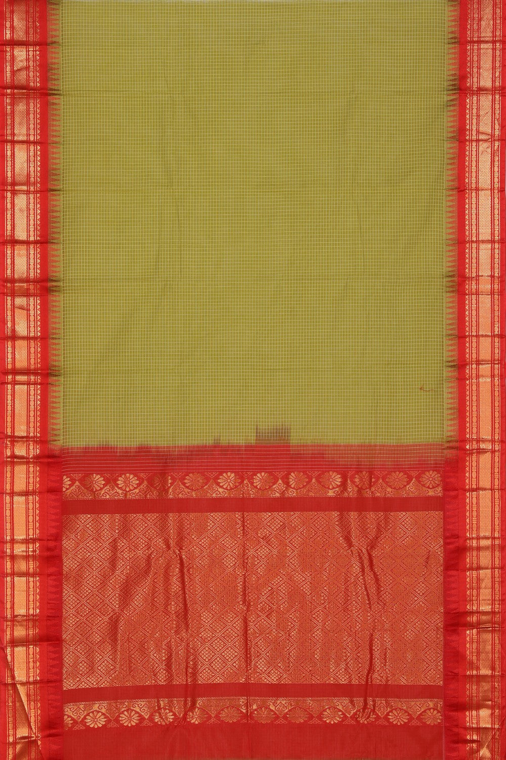 Gadwal Cotton Green Saree