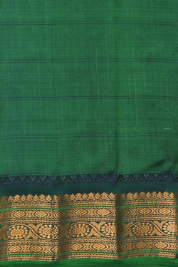 Image of Gadwal Vibrant Green Kattam Saree