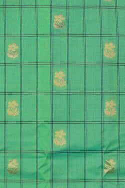 Image of Gadwal Aqua Green Kattam Saree