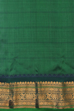 Image of Gadwal Aqua Green Kattam Saree