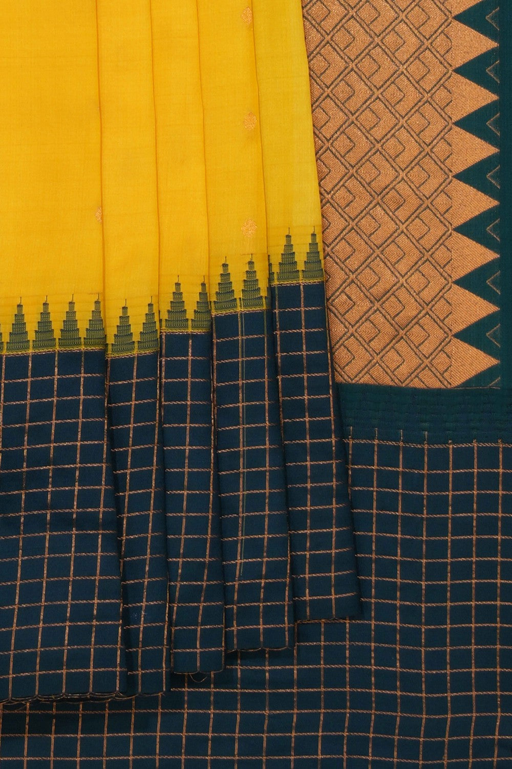 Gadwal Silk Yellow Saree