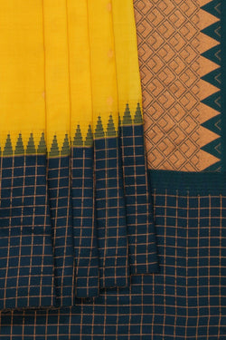 Image of Gadwal Silk Yellow Saree