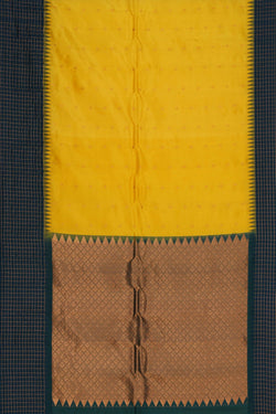 Image of Gadwal Silk Yellow Saree