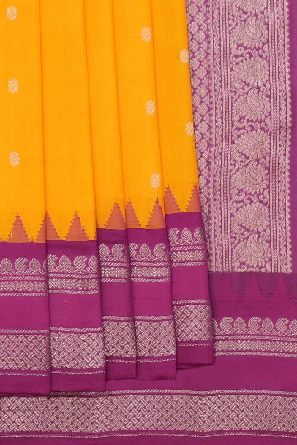 Gadwal Silk Yellow Saree