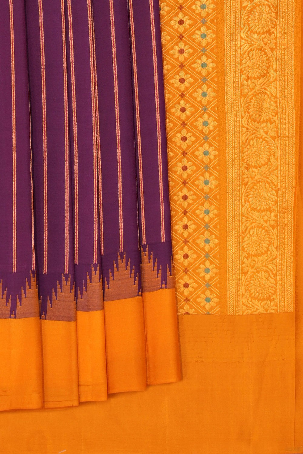 Gadwal Silk Violet Saree