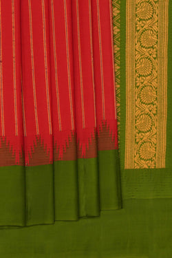 Image of Gadwal Silk Red Saree