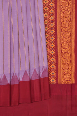 Image of Gadwal Silk Purple Saree