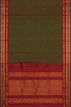 Image of Gadwal Cotton Green Saree