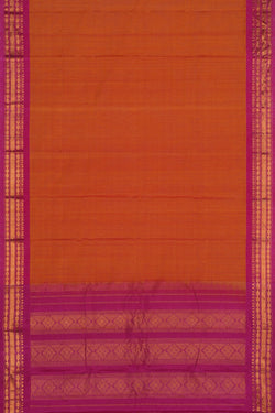 Image of Gadwal Cotton Orange Saree