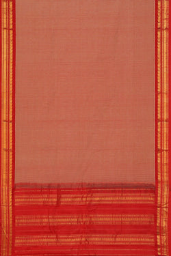 Image of Gadwal Cotton Onion-Red Saree