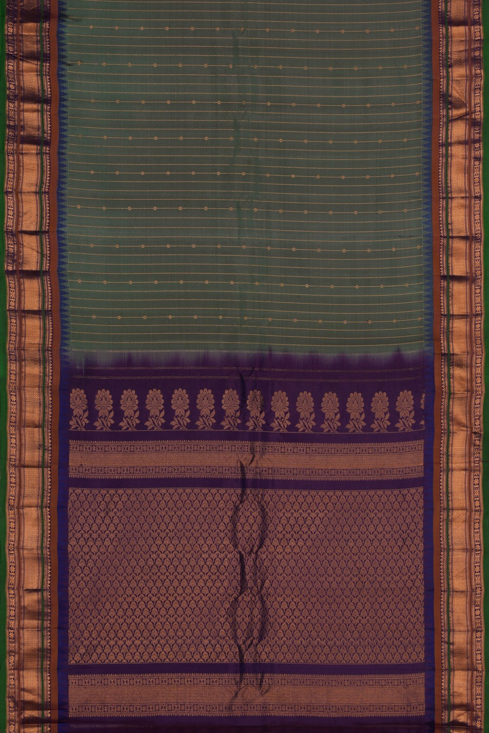 Gadwal Silk Moss Green Saree