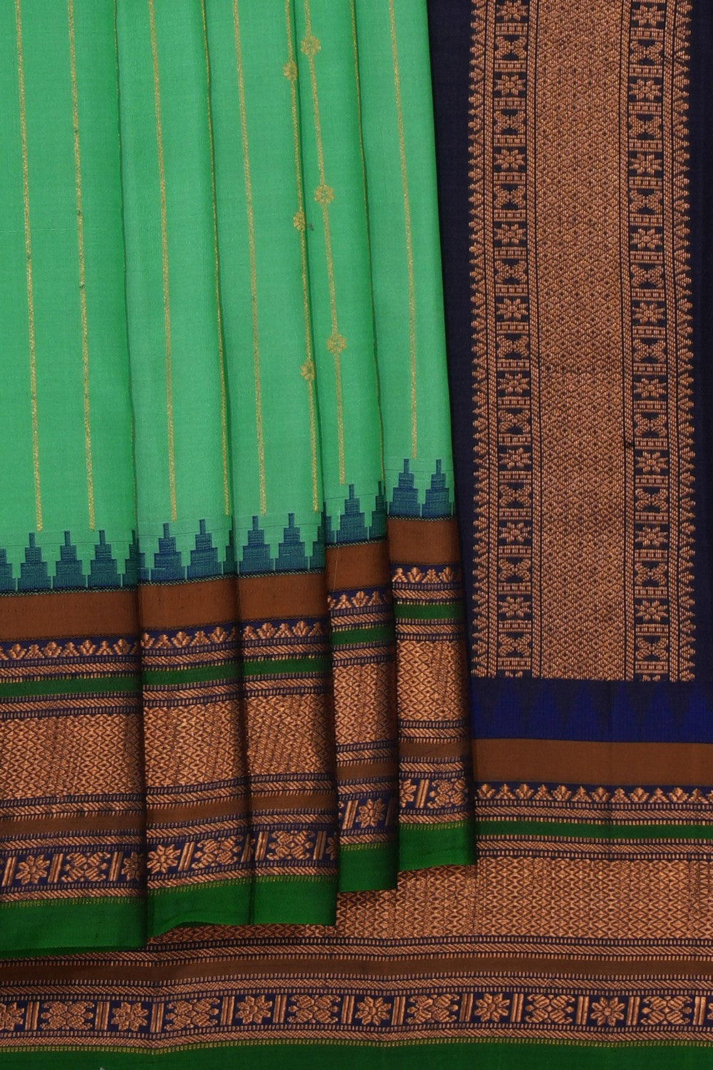 Gadwal Silk Sea Green Saree