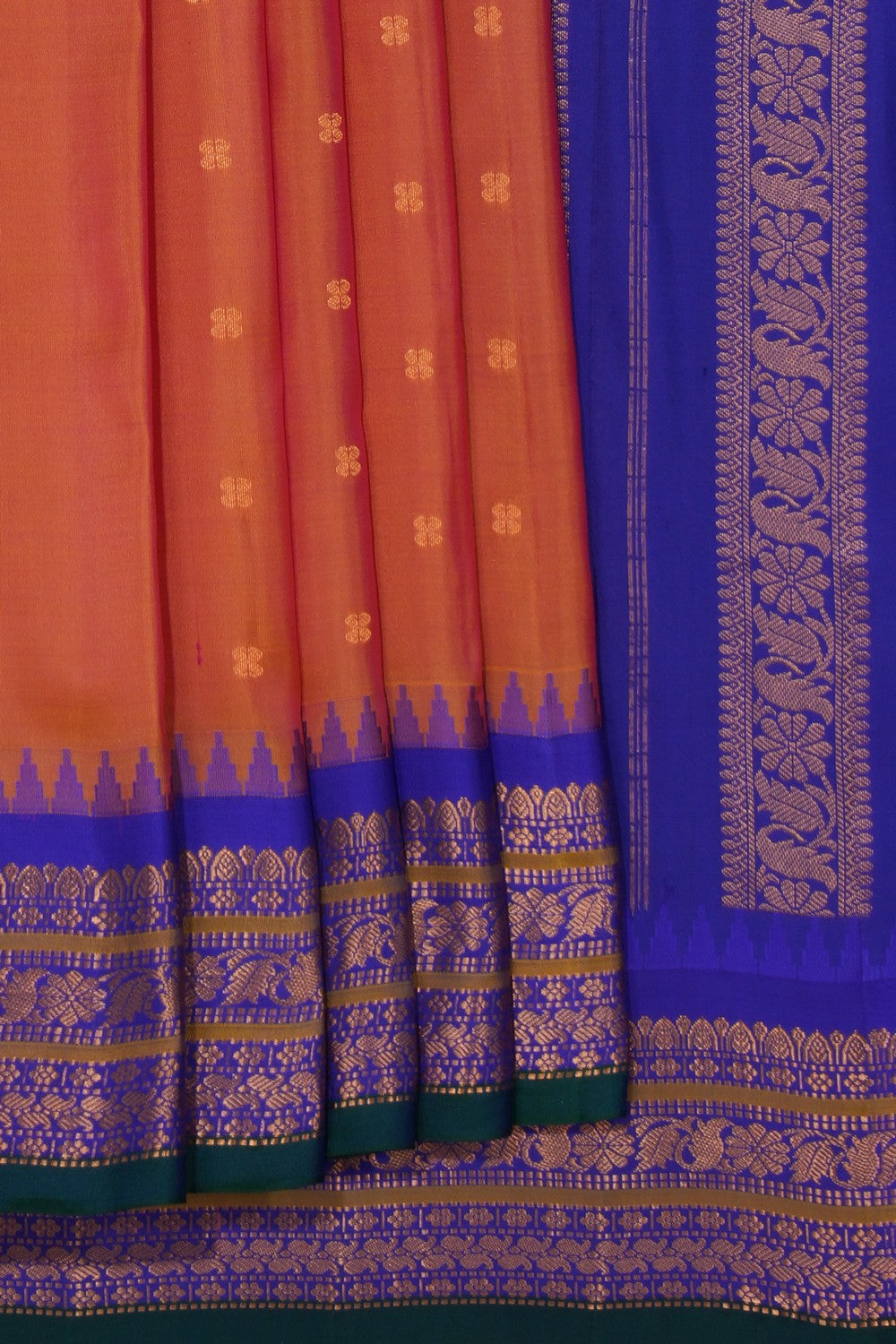 Gadwal Silk Orange Saree