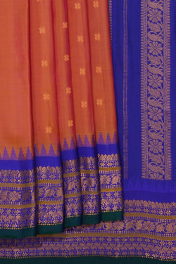 Image of Gadwal Silk Orange Saree